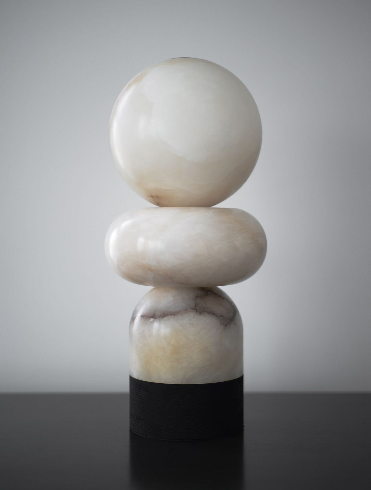 Alabaster Totem 3 Table Lamp by Allied Maker