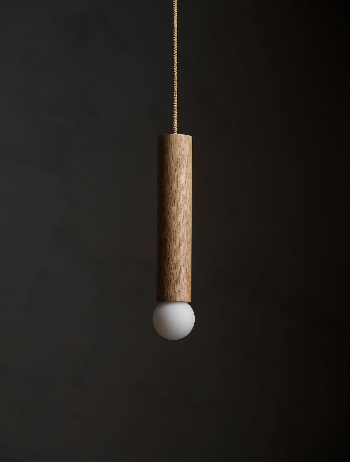 Wood Cylinder Pendant 12" by Allied Maker