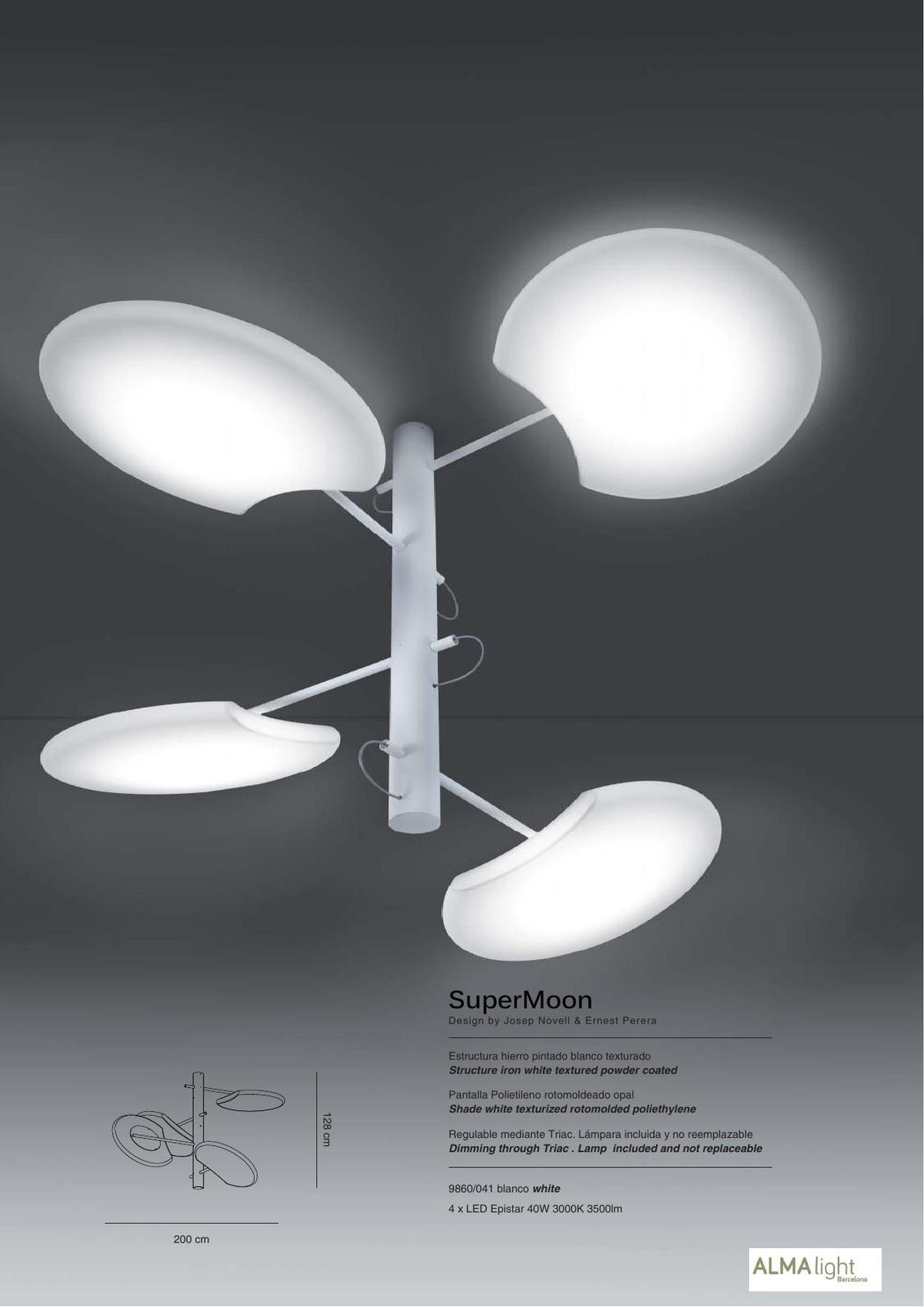 SuperMoon Ceiling Lamp (ref. 9860) dimensions