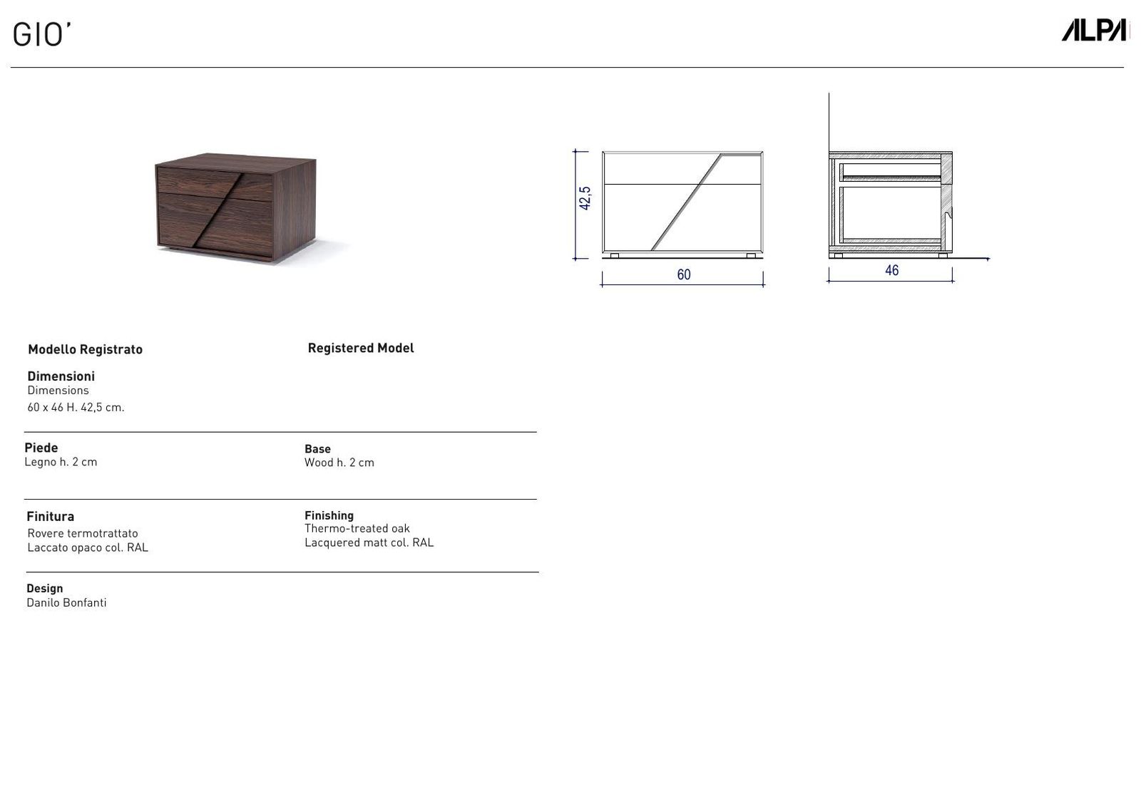 Giò dimensions