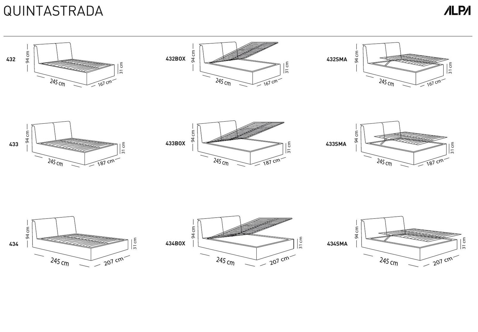 Quintastrada dimensions