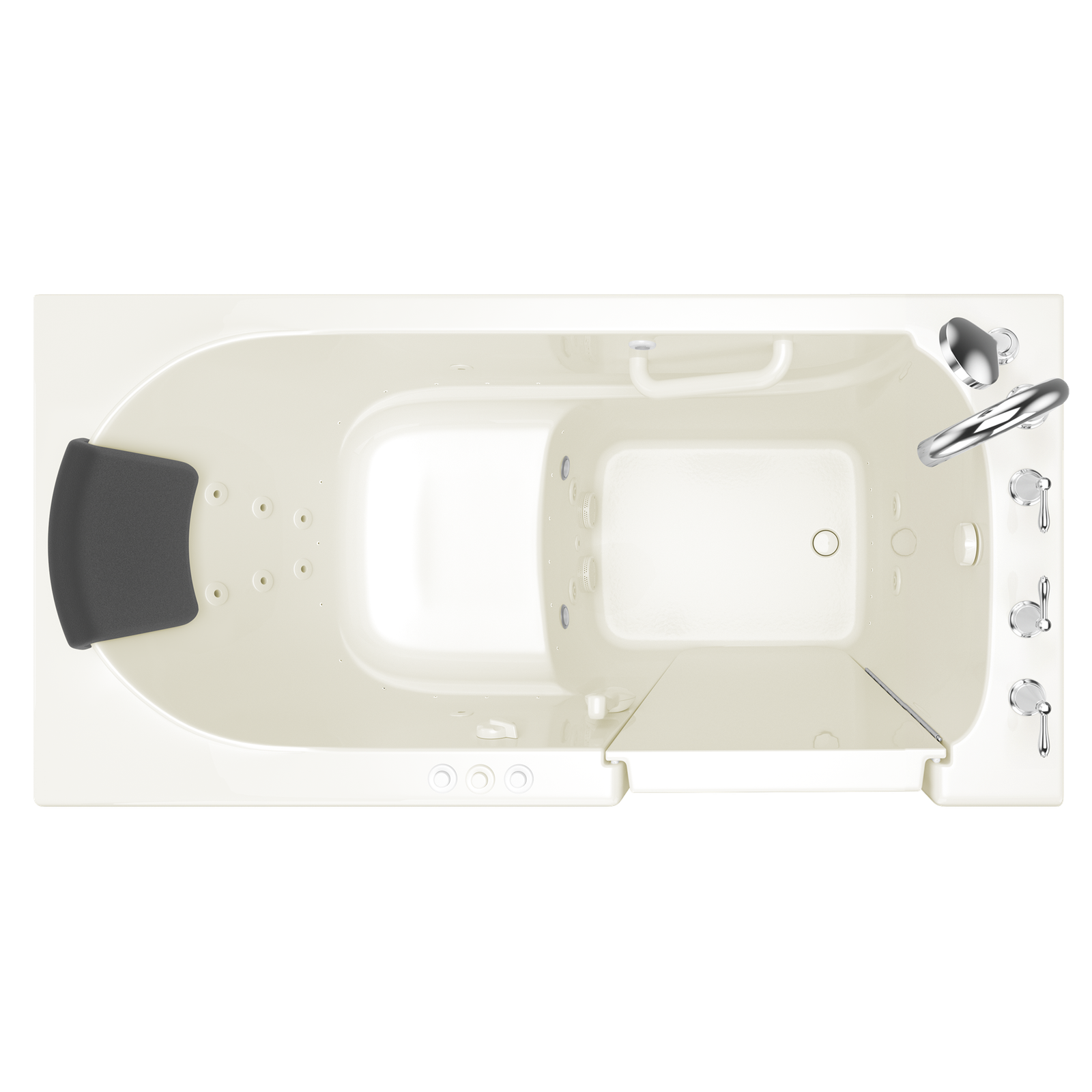 Gelcoat Premium Series 60x30 Inch Walk-In Bathtub with Dual Air Massage and Jet Massage System - Right Hand Door and Drain by American Standard