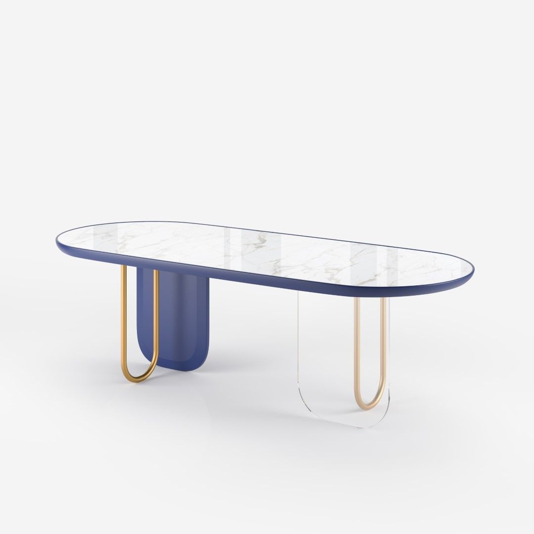 RIDEAU table / Aegean blue Τ166 by Anesis