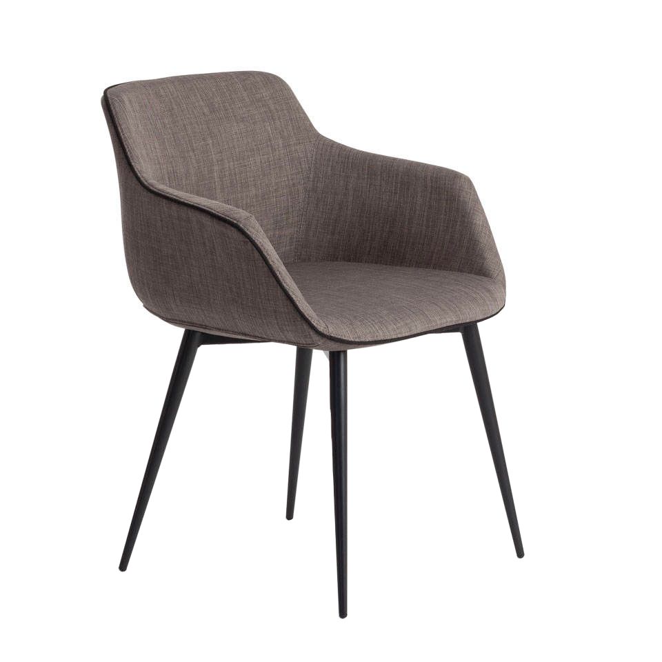 Armchair upholstered in fabric with frame steel black by Angel Cerdá