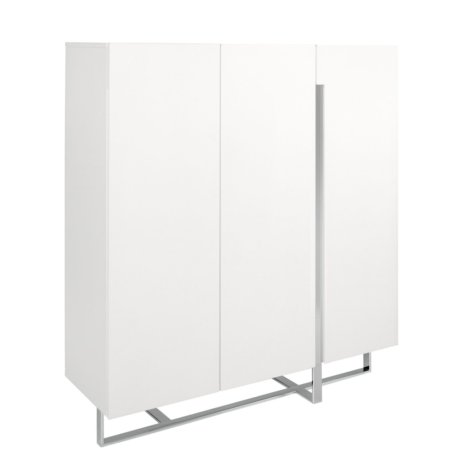 Sideboard wooden white and steel chrome by Angel Cerdá
