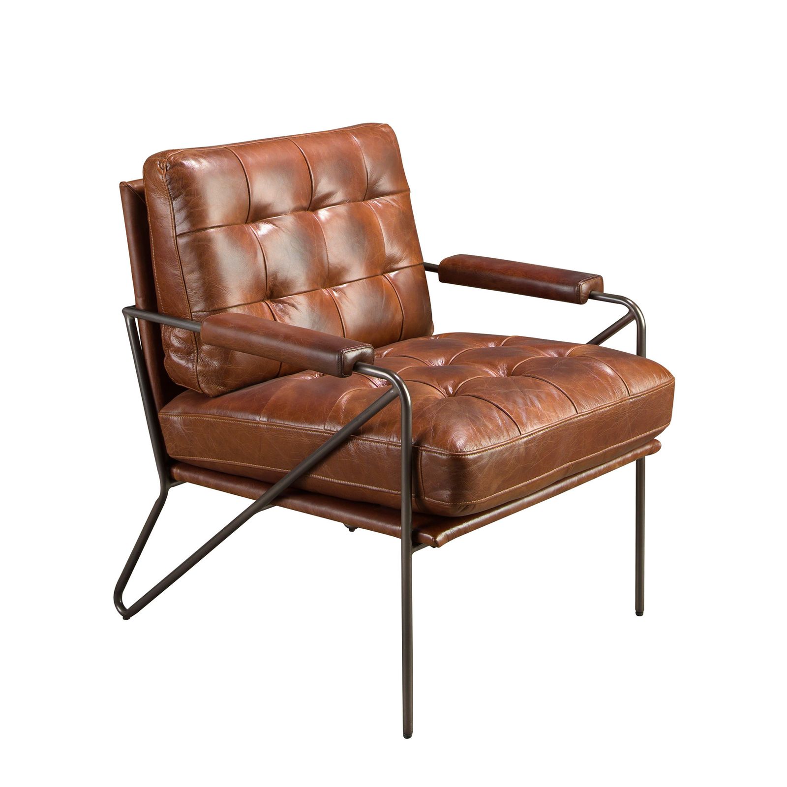 Armchair leather brown conac by Angel Cerdá