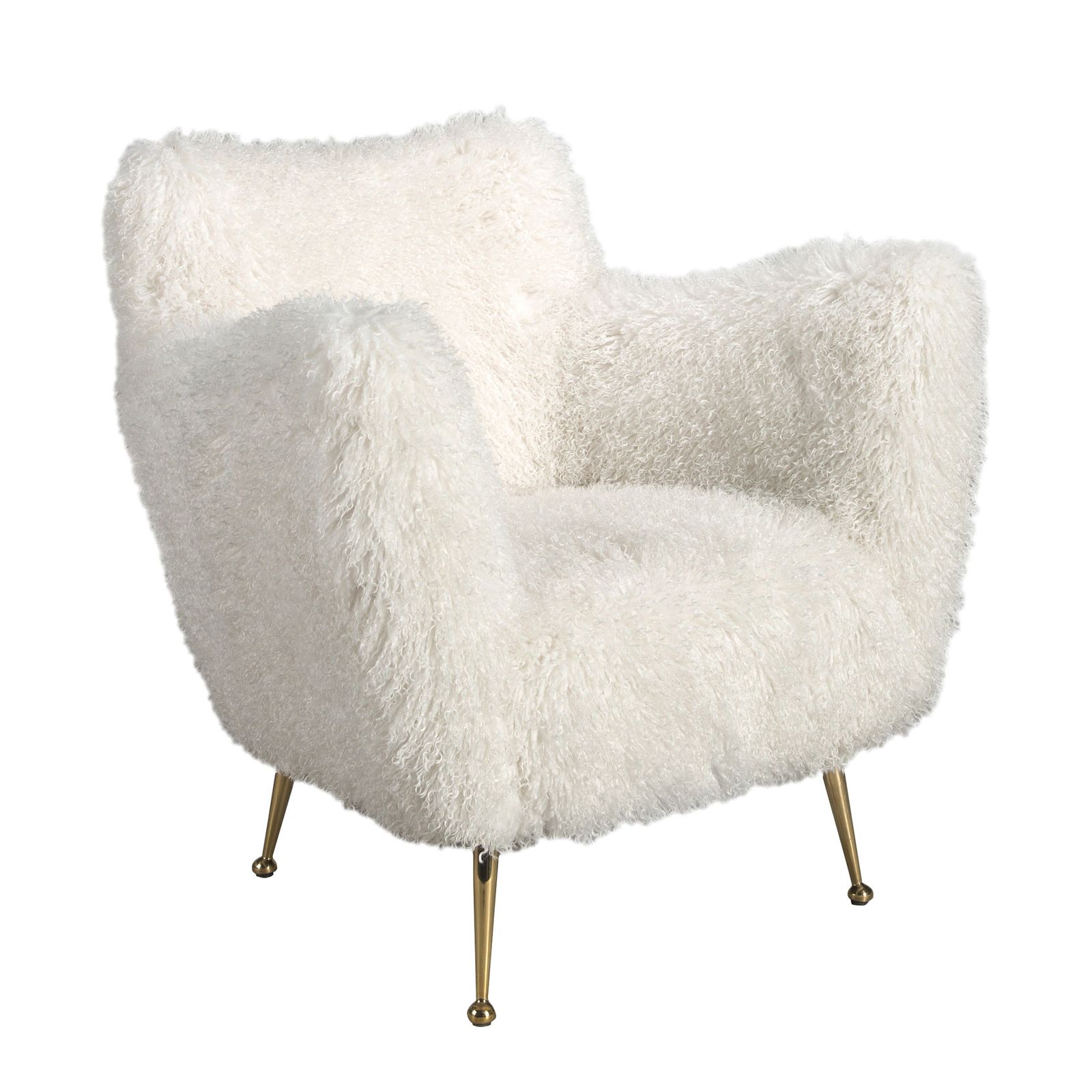 Armchair fabric pelo largo white by Angel Cerdá