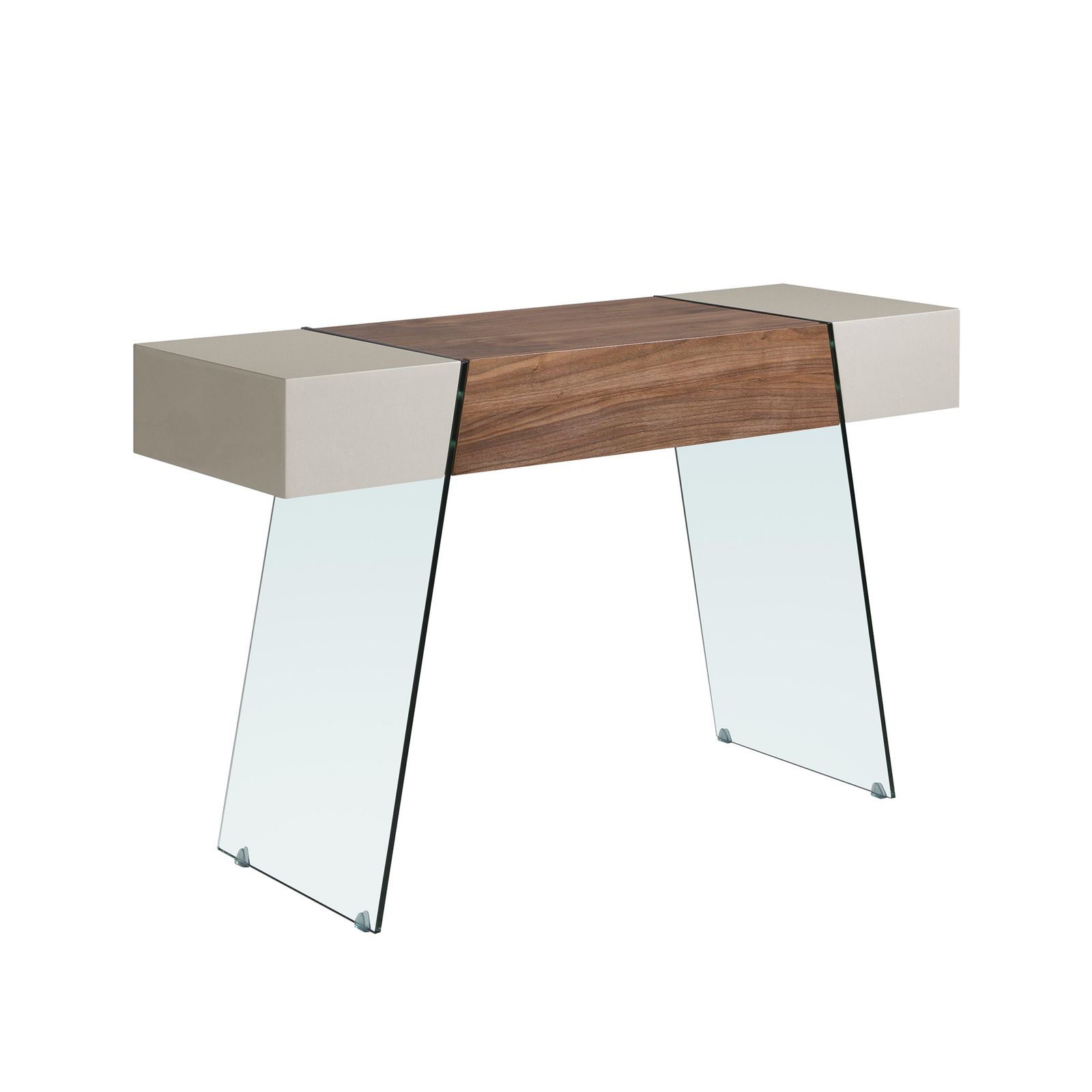 Console wooden walnut and tempered glass by Angel Cerdá