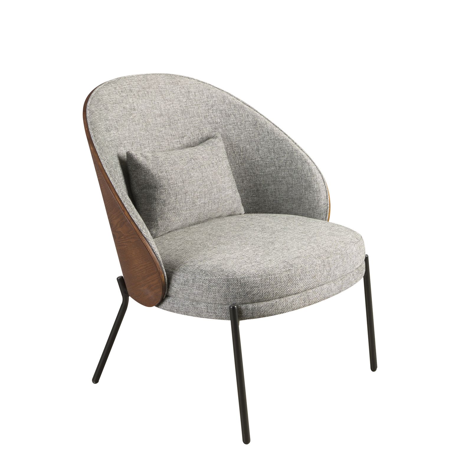 Armchair fabric grey and walnut by Angel Cerdá