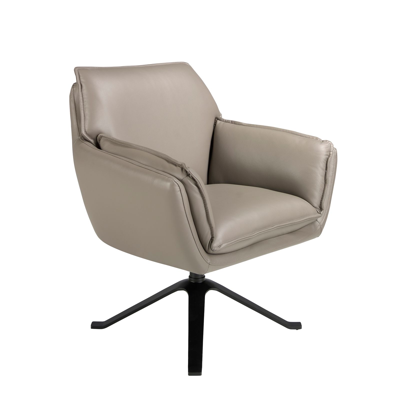 Armchair swivel leather grey oscuro by Angel Cerdá