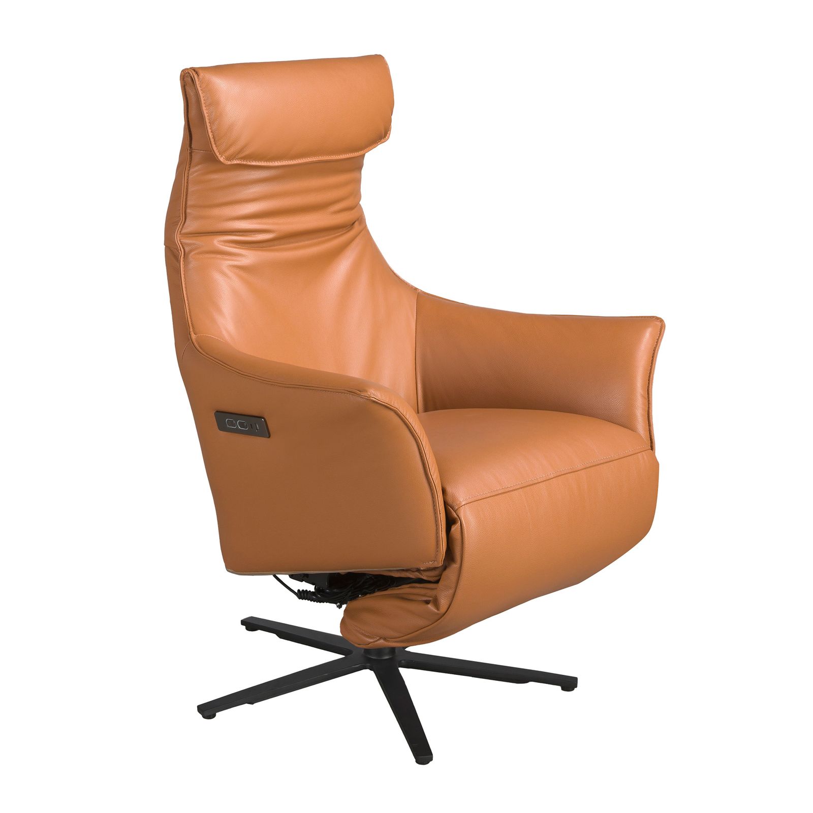 Armchair reclining swivel leather brown by Angel Cerdá