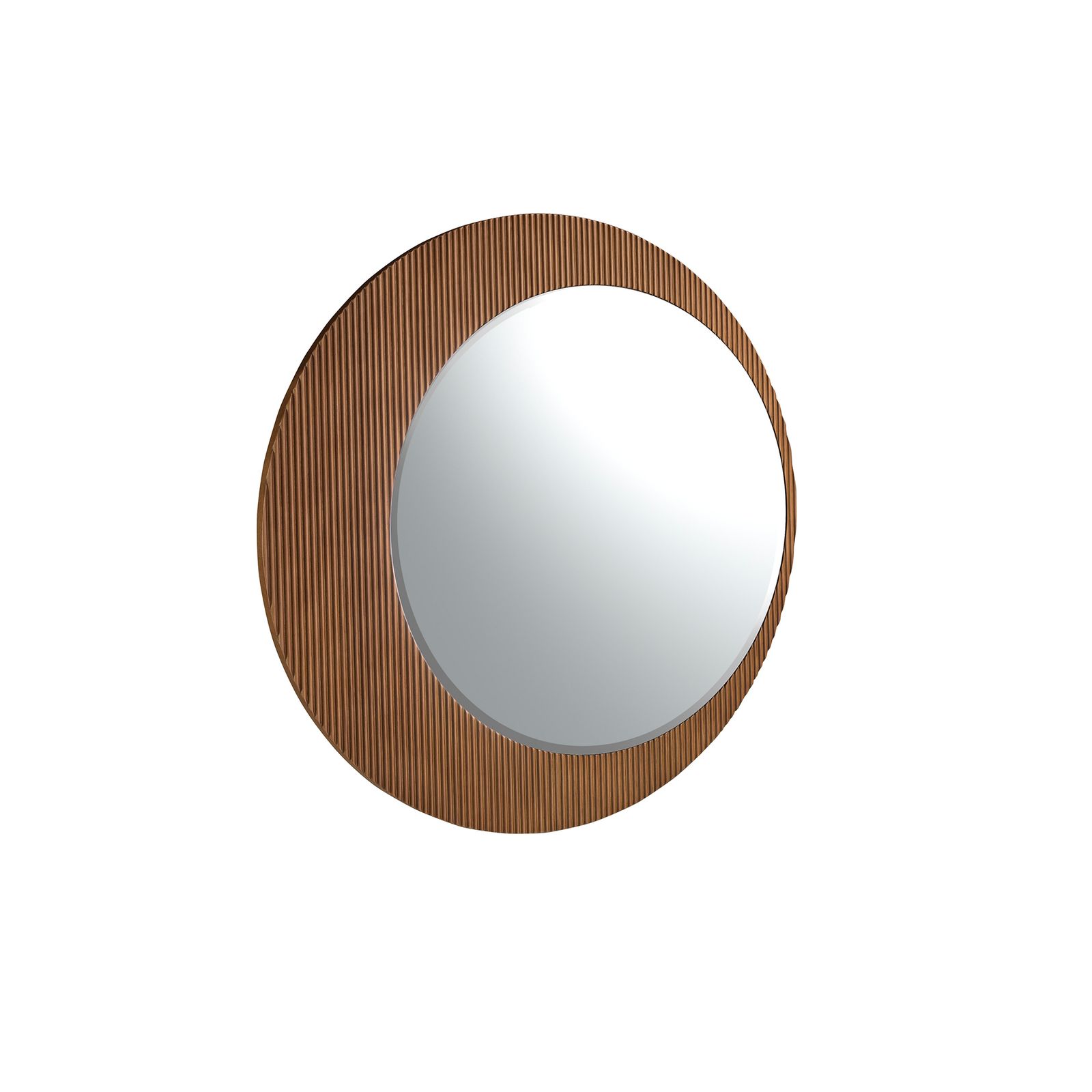 Mirror pared round walnut by Angel Cerdá