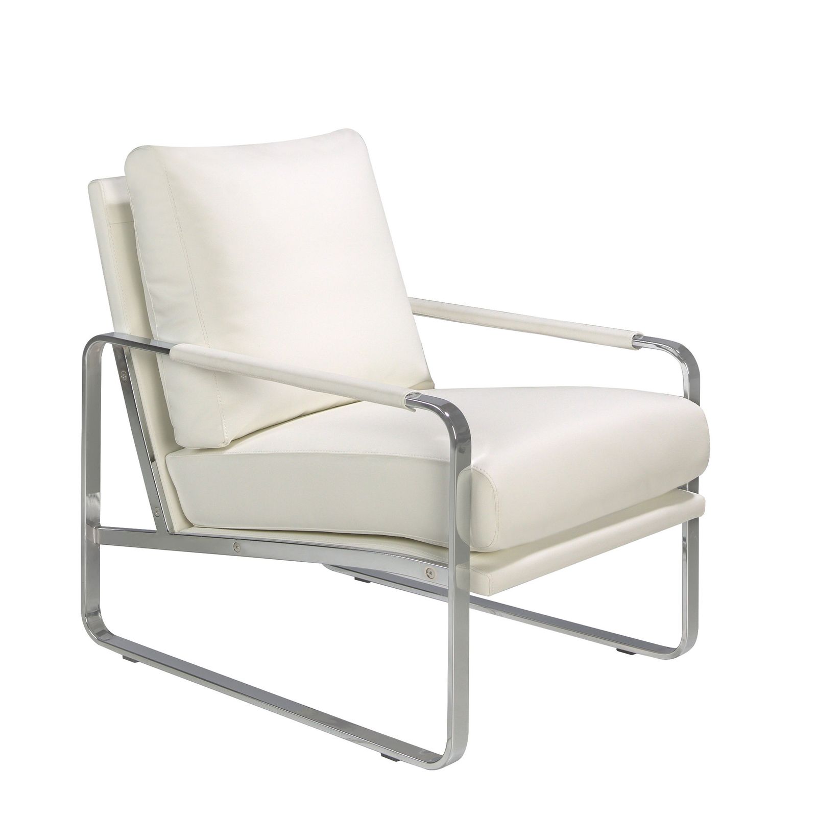 Armchair faux leather white roto by Angel Cerdá