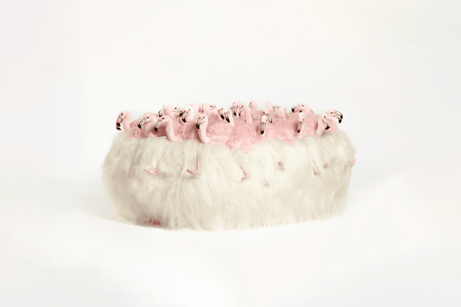 Pouf Xl Flamingo Fluffy Ball by APcollection srl
