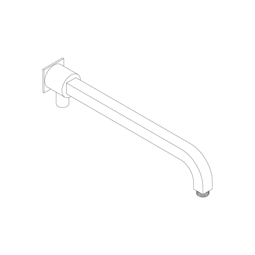 Braccio doccia da parete 21×21 mm con raggio L. 400 mm by AQUAELITE
