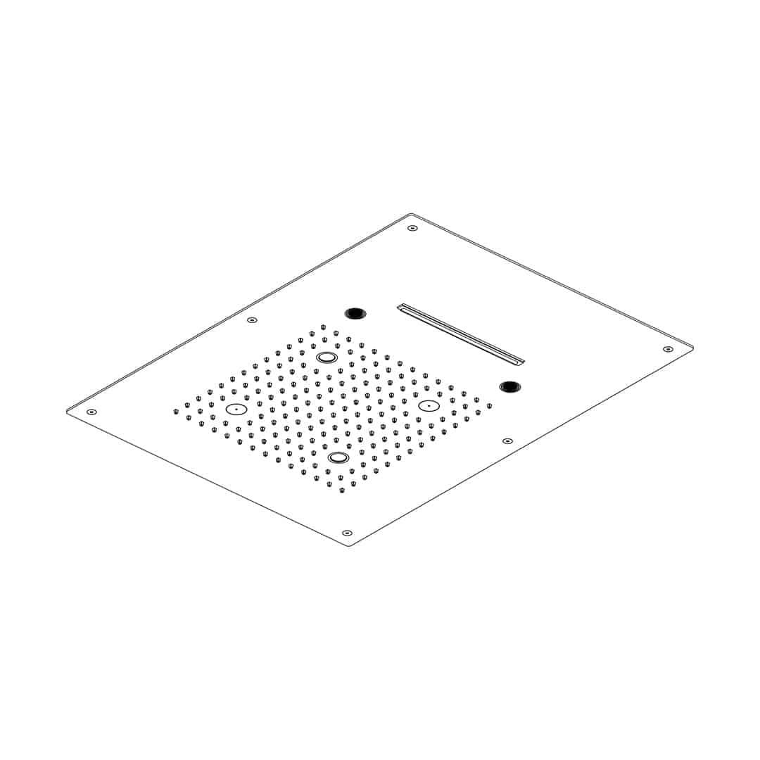 Soffione a controsoffitto 550×400 mm by AQUAELITE