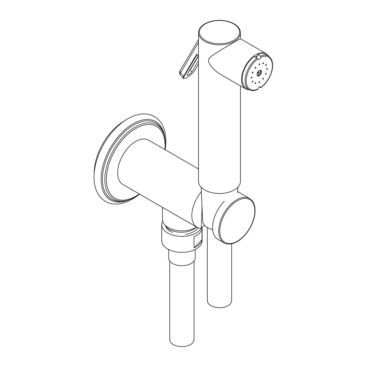 Set doccetta bidet / idroscopino con presa acqua con supporto by AQUAELITE