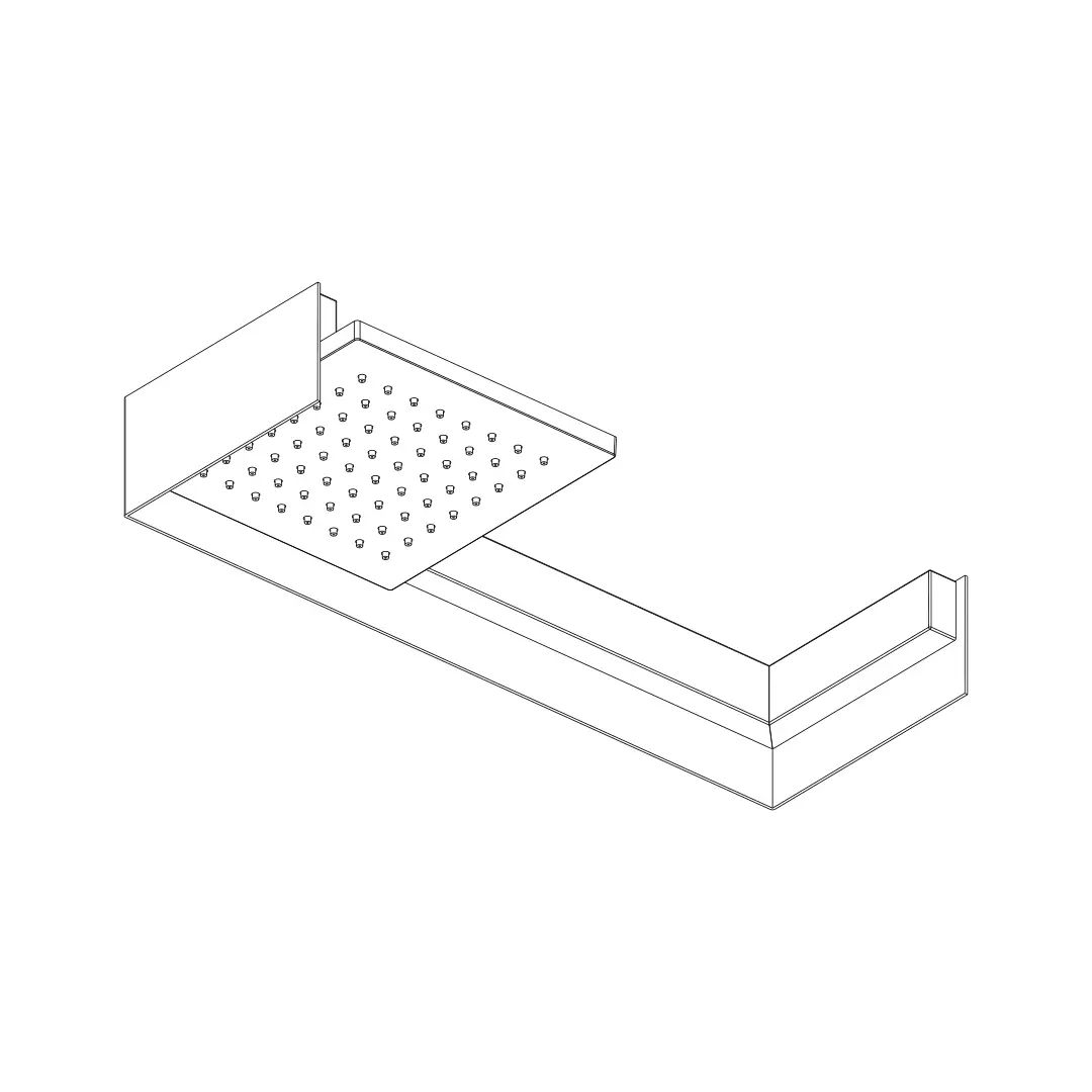 Soffione a parete 500×200 mm con soffione ABS 200×200 mm by AQUAELITE