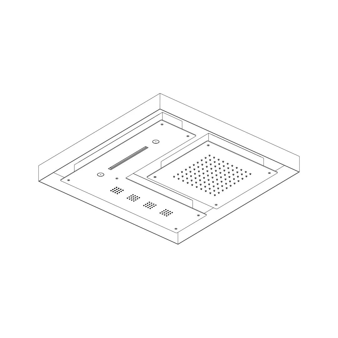Soffione a incasso a controsoffitto 620×620 mm by AQUAELITE
