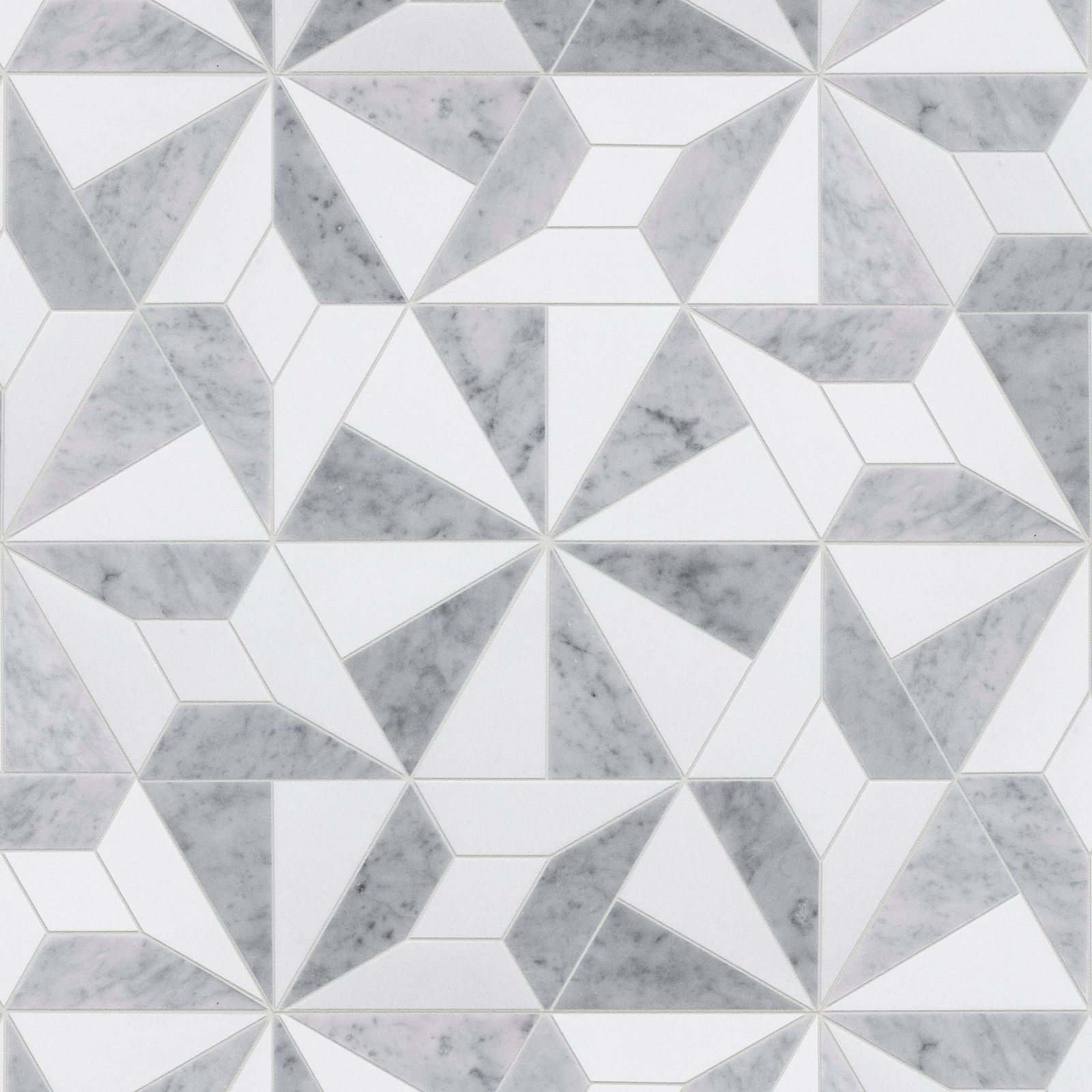 Barcelona White Waterjet Mosaic Polished Stone by Artistictile