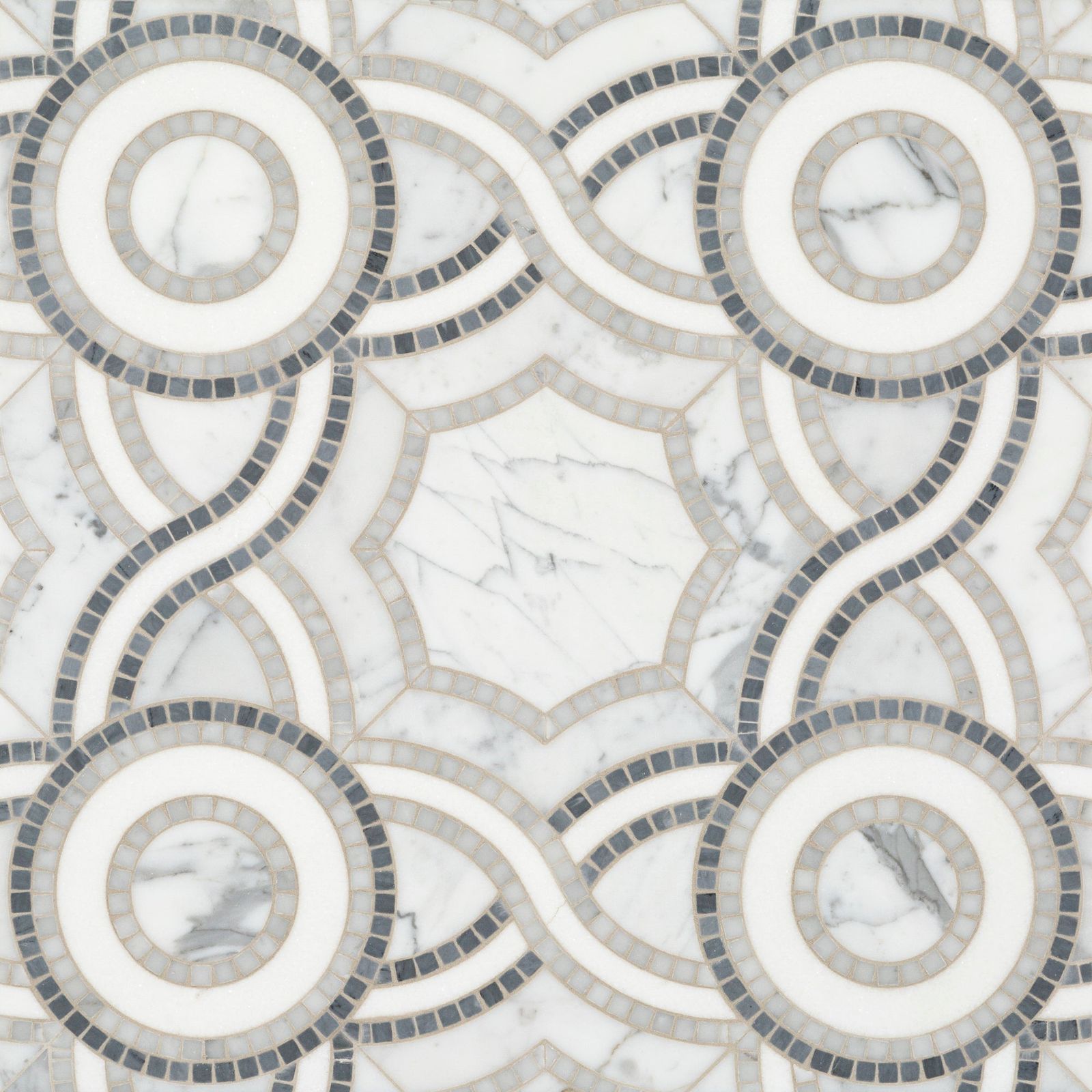 Pompeii Grey Waterjet Mosaic Polished Stone by Artistictile
