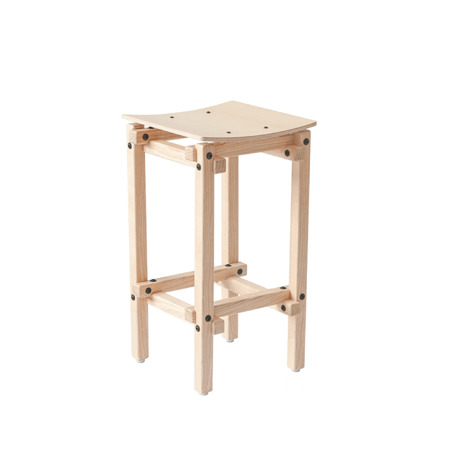 FAIR AND SQUARE BAR STOOL LOW by Askia
