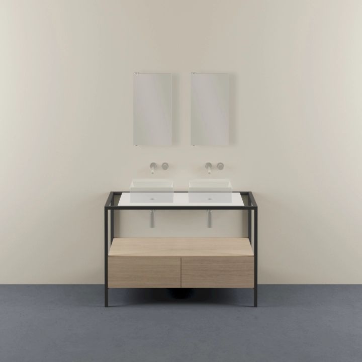 Struttura a Terra in Metallo 120x55 cm 2 Fori Centrali: Soluzioni a terra e sospese by Azzurra Ceramica