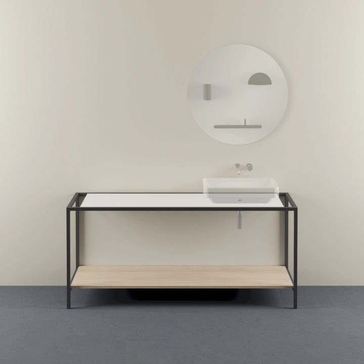 Struttura a Terra in Metallo 180x55 cm con Mensola: Soluzioni a terra e sospese by Azzurra Ceramica