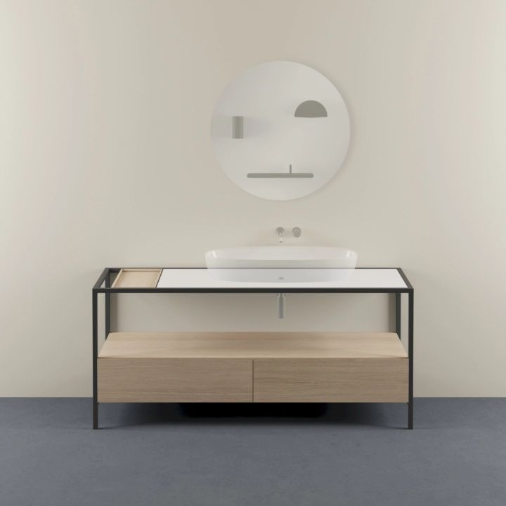 Struttura a Terra in Metallo 180x55 cm Monoforo: Soluzioni a terra e sospese by Azzurra Ceramica
