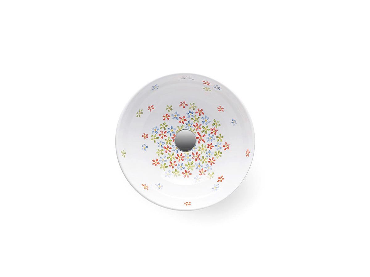 Camomila - Decorated Circular Countertop Washbasin by Bathco