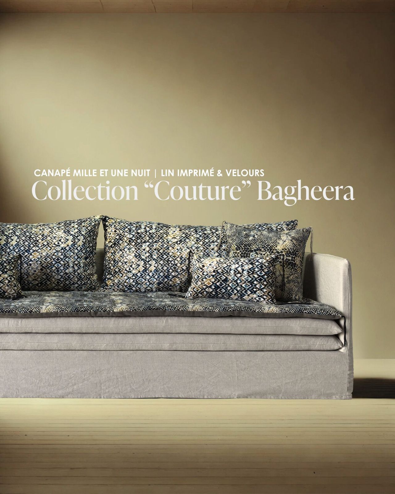 Canapé Mille Et Une Nuit 250 cm Collection « Couture » Bagheera by Bérengère Leroy