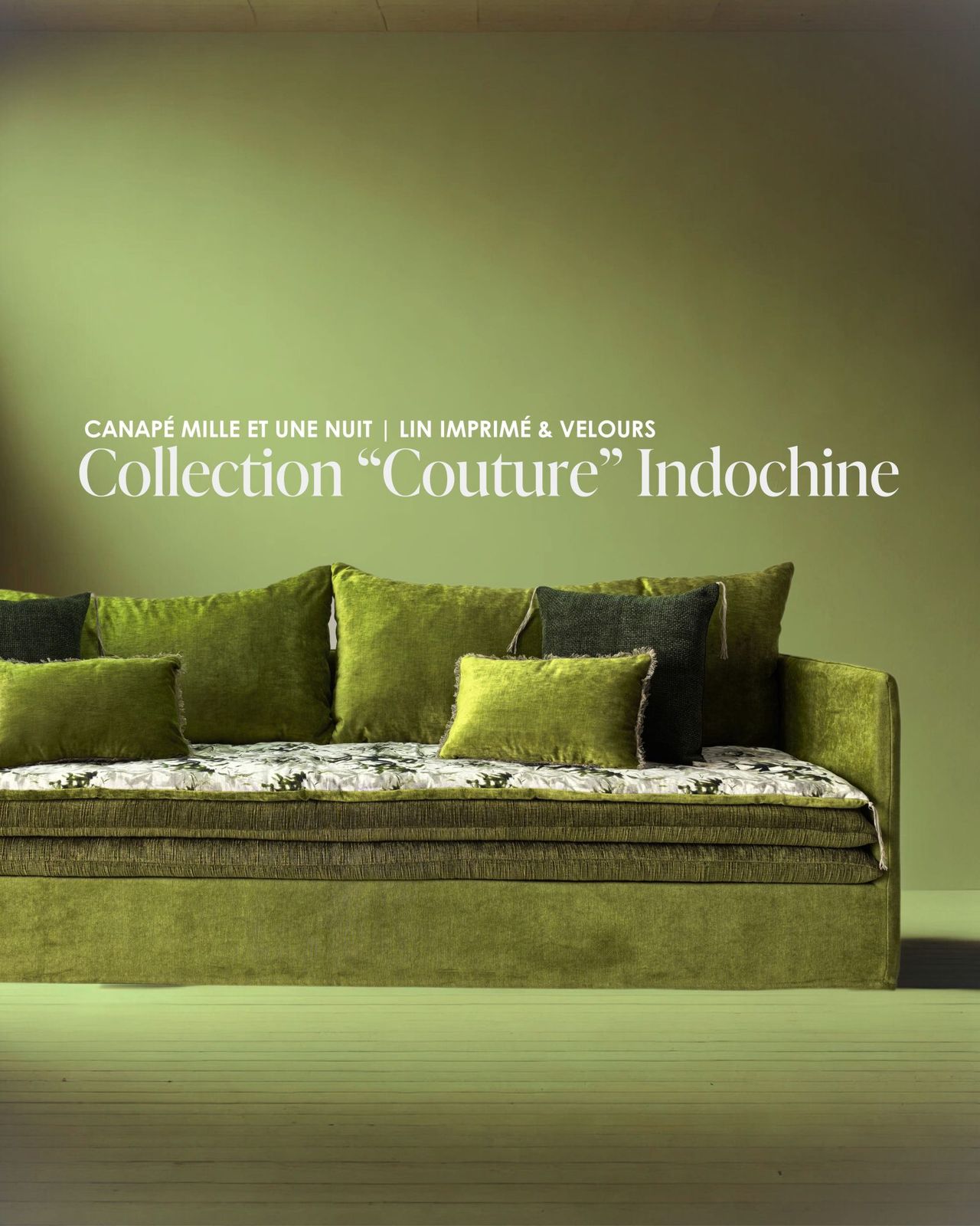 Canapé Mille Et Une Nuit 250 cm Collection « Couture » Indochine by Bérengère Leroy