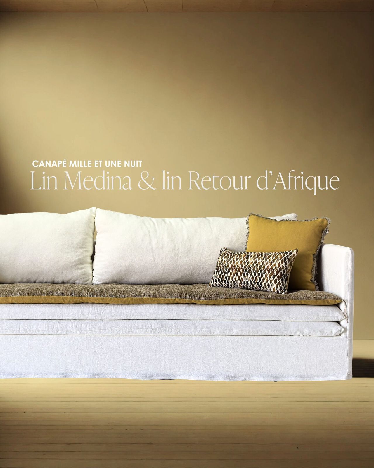 Canapé Mille Et Une Nuit 270 cm lin Capri craie by Bérengère Leroy