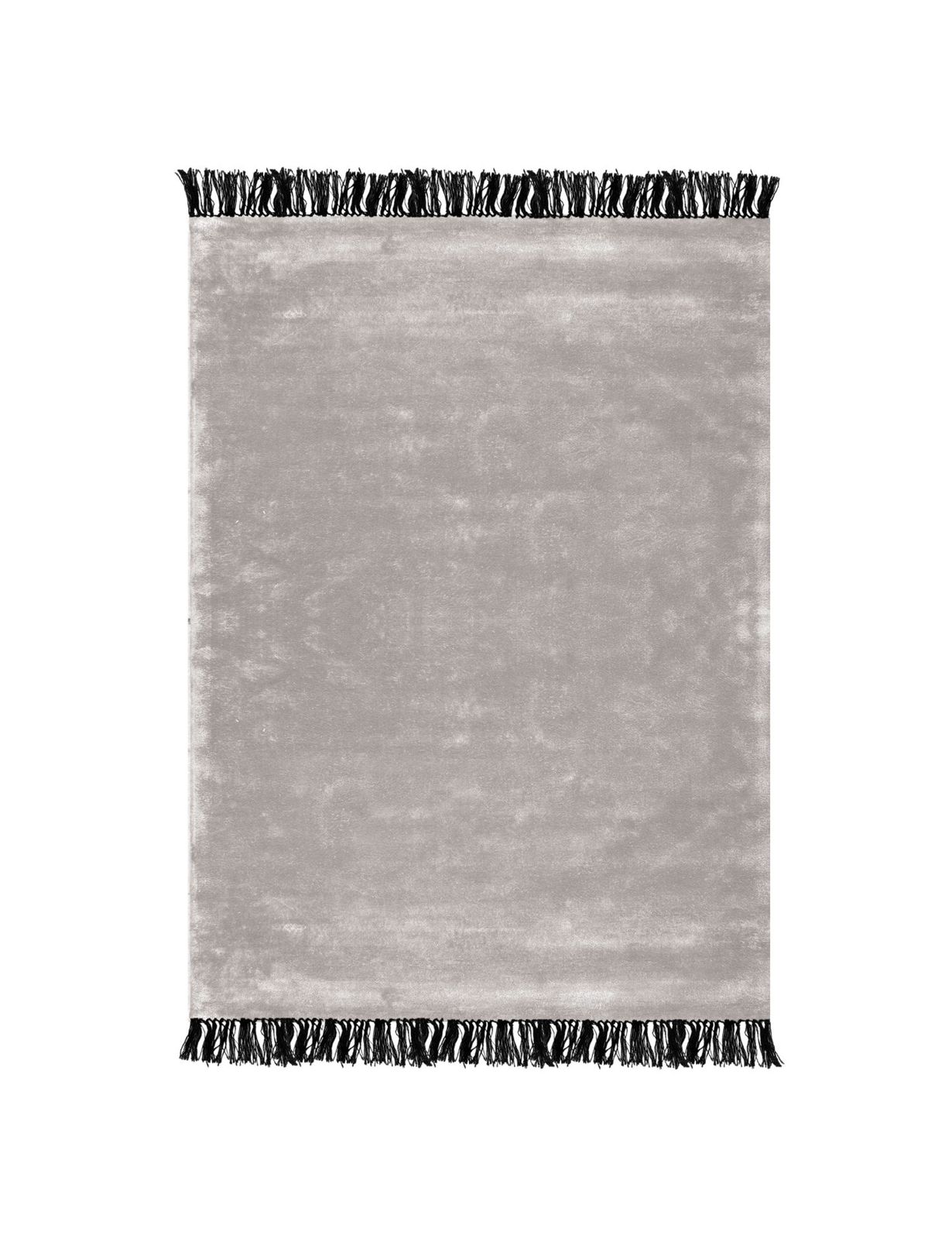 Tapis Tsar ciment franges lin noir by Bérengère Leroy