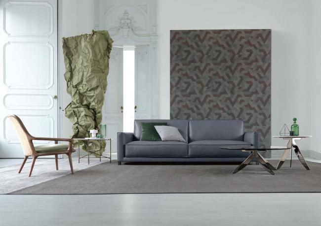 Ergonomic sofa in leather Tommy by BertO