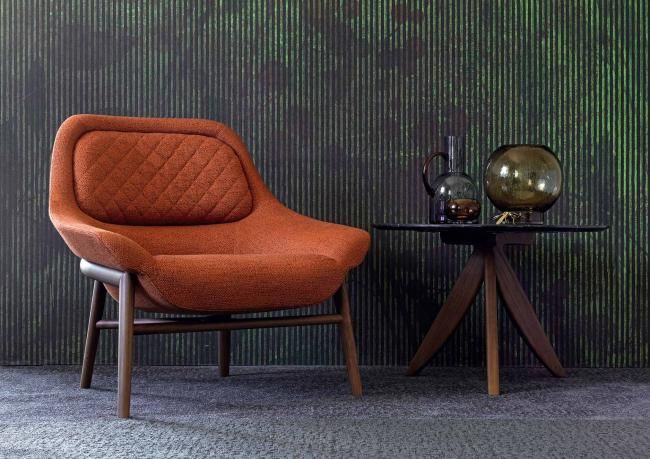 Hanna Armchair with Solid Wooden Frame by BertO