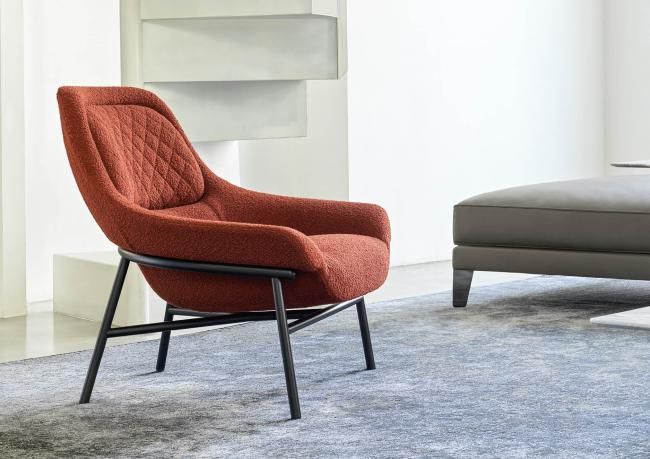 Hanna design armchair with steel frame by BertO