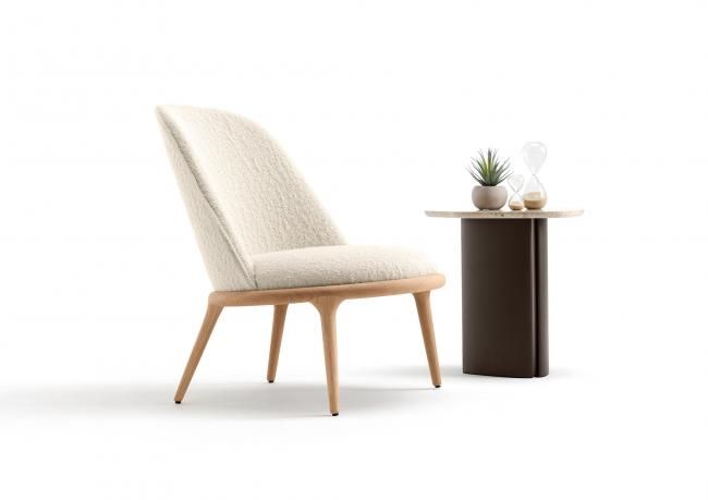 Kim round oak armchair by BertO