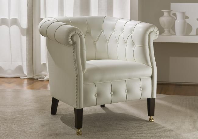 Londra Armchair With Wooden Legs With Castors by BertO