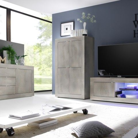 Credenza soggiorno alta madia cucina in legno 4 ante Novia Pc Basic by BICA S.p.A