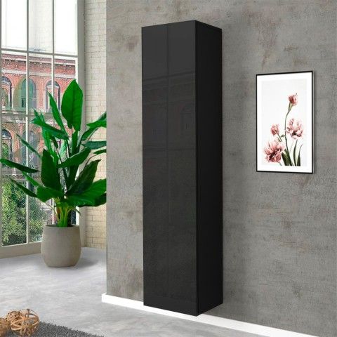 Mobile colonna armadio ingresso moderno nero con 5 vani Note Wardrobe by BICA S.p.A