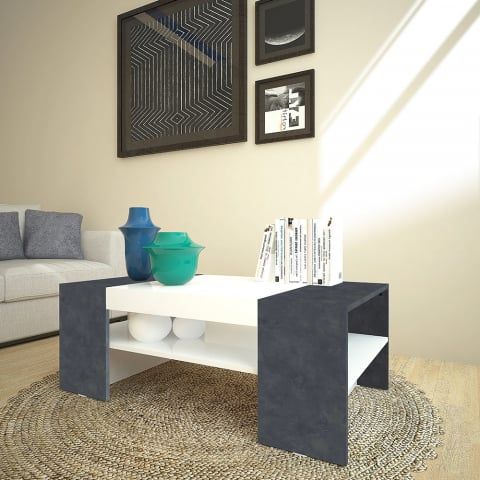 Tavolino basso da caffè 110x60cm soggiorno design moderno Cherry Ardesia by BICA S.p.A