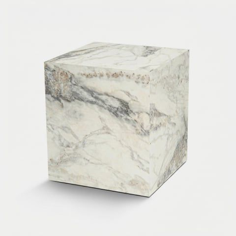 Tavolino cubo effetto pietra per salotto design Küp by BICA S.p.A
