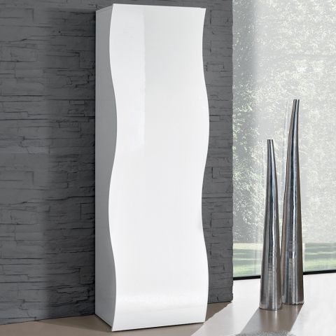 Armadio design mensola e asta appendiabiti bianco lucido Onda Wardrobe by BICA S.p.A