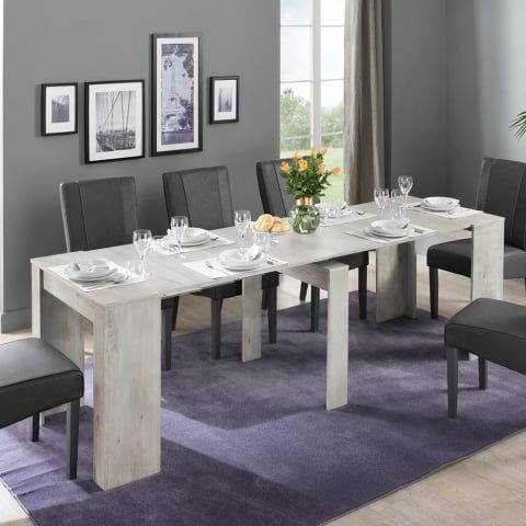 Tavolo consolle allungabile 79x54-252cm salvaspazio legno chiaro Ester by BICA S.p.A
