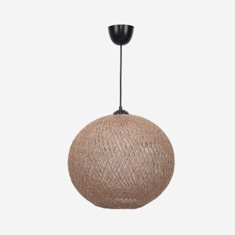 Lampadario a sospensione in juta artigianale Liora by BICA S.p.A