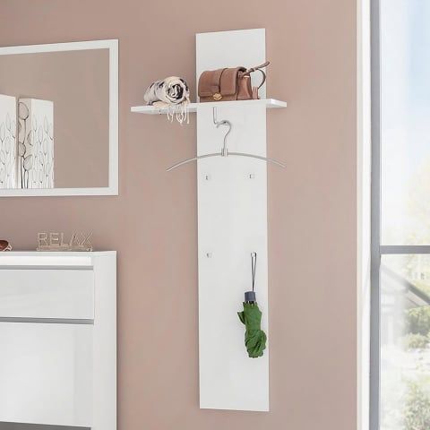 Appendiabiti da parete ingresso design moderno 4 ganci mensola Magic Jako Blanco by BICA S.p.A