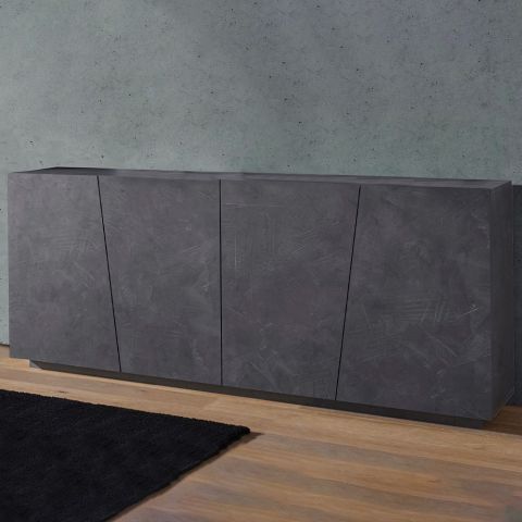 Credenza madia soggiorno cucina 200cm 4 ante 2 vani ardesia Vega Day by BICA S.p.A