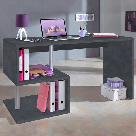 Scrivania design ufficio studio moderno 140x60cm antracite Esse 2 Report by BICA S.p.A