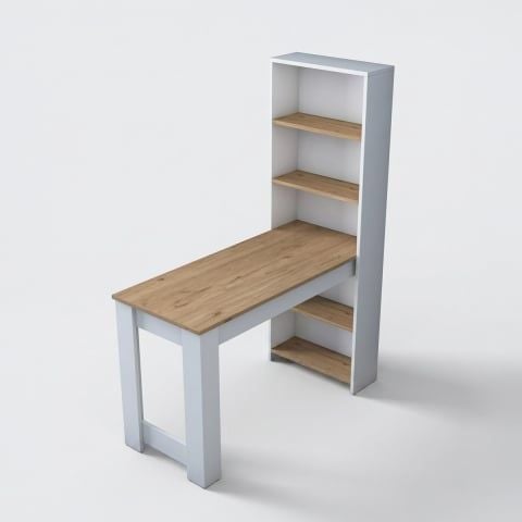 Scrivania con libreria salvaspazio in legno Ordan by BICA S.p.A